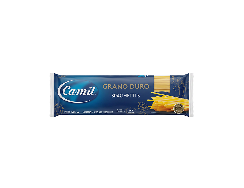 MACARRÃO ESPAGUETE Nº 5 GRANO DURO CAMIL 500 G (FDO 30 PCT)